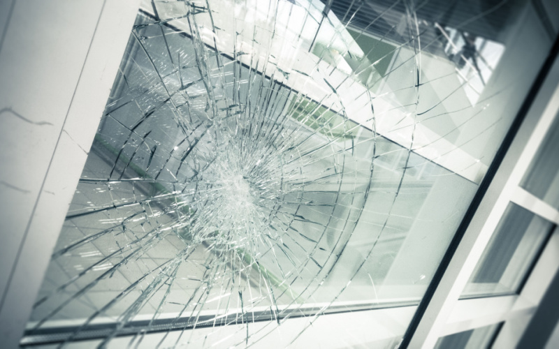 Smashed Glass Windows | GreenWorks Window Film